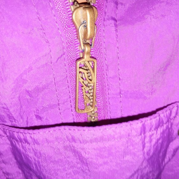 Vintage Puma Windbreaker Jacket Large Purple Orange Retro Embroidered Colorblock - Picture 5 of 11